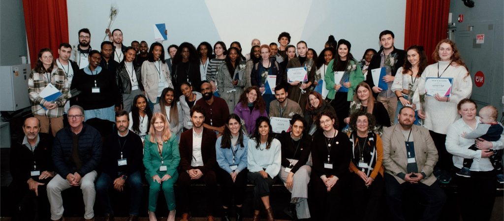 Hias scholarship winners, holding certificates